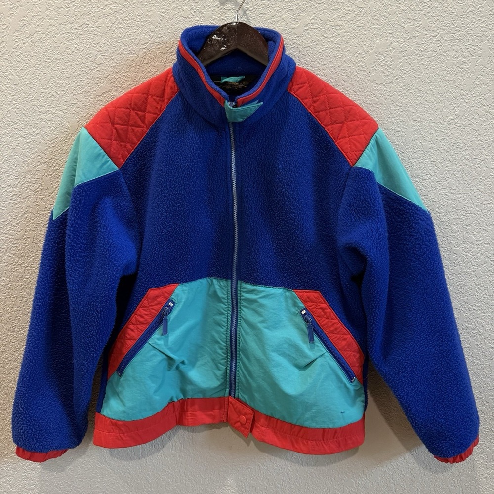 Eddie Bauer Vintage Color Block Fleece Jacket Women's S